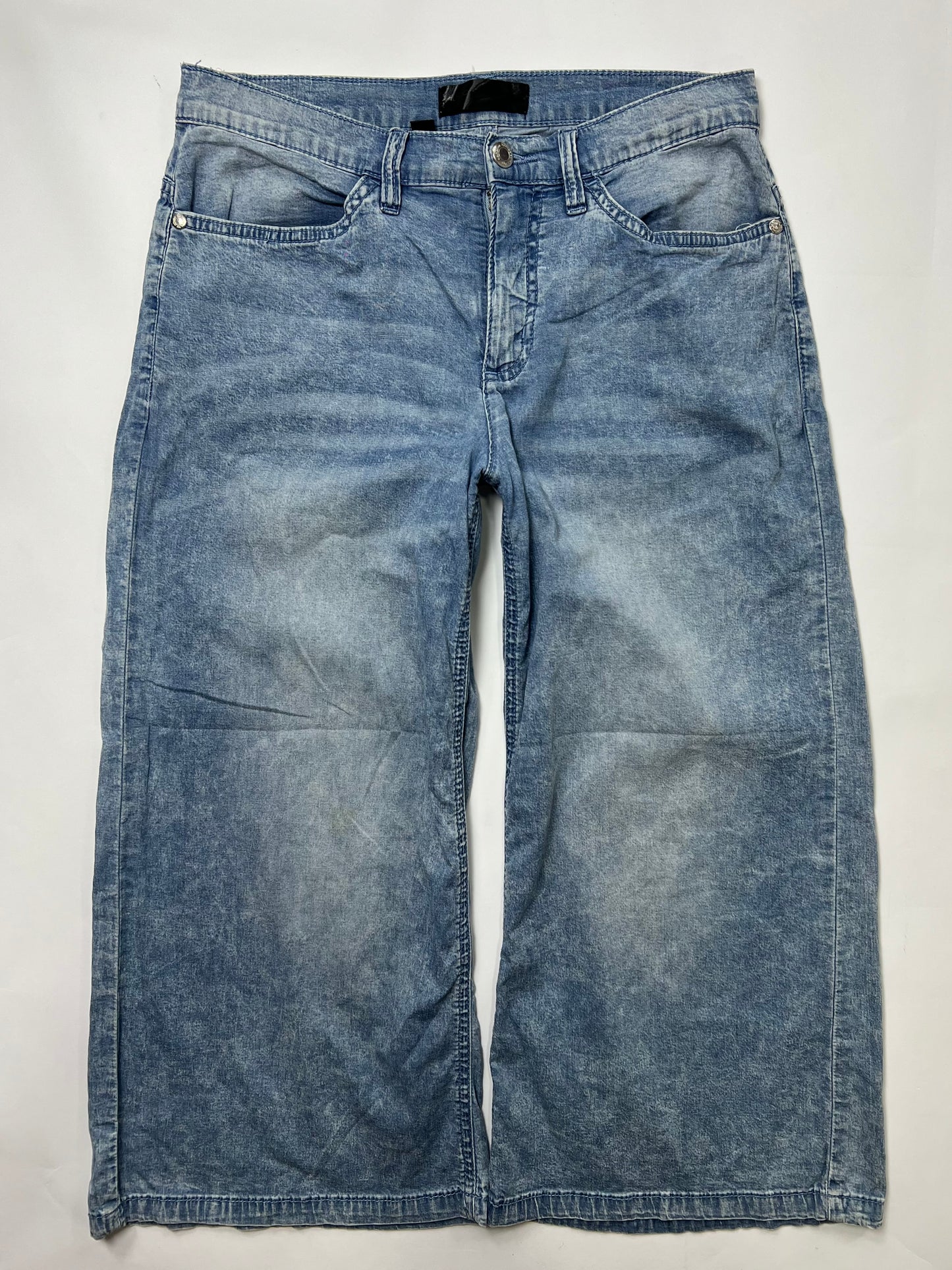 Light Wash Wide-Leg Denim Culottes