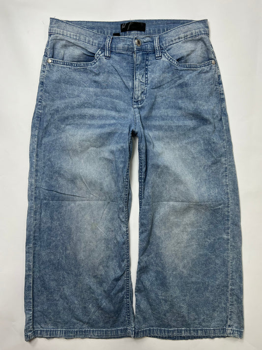 Light Wash Wide-Leg Denim Culottes