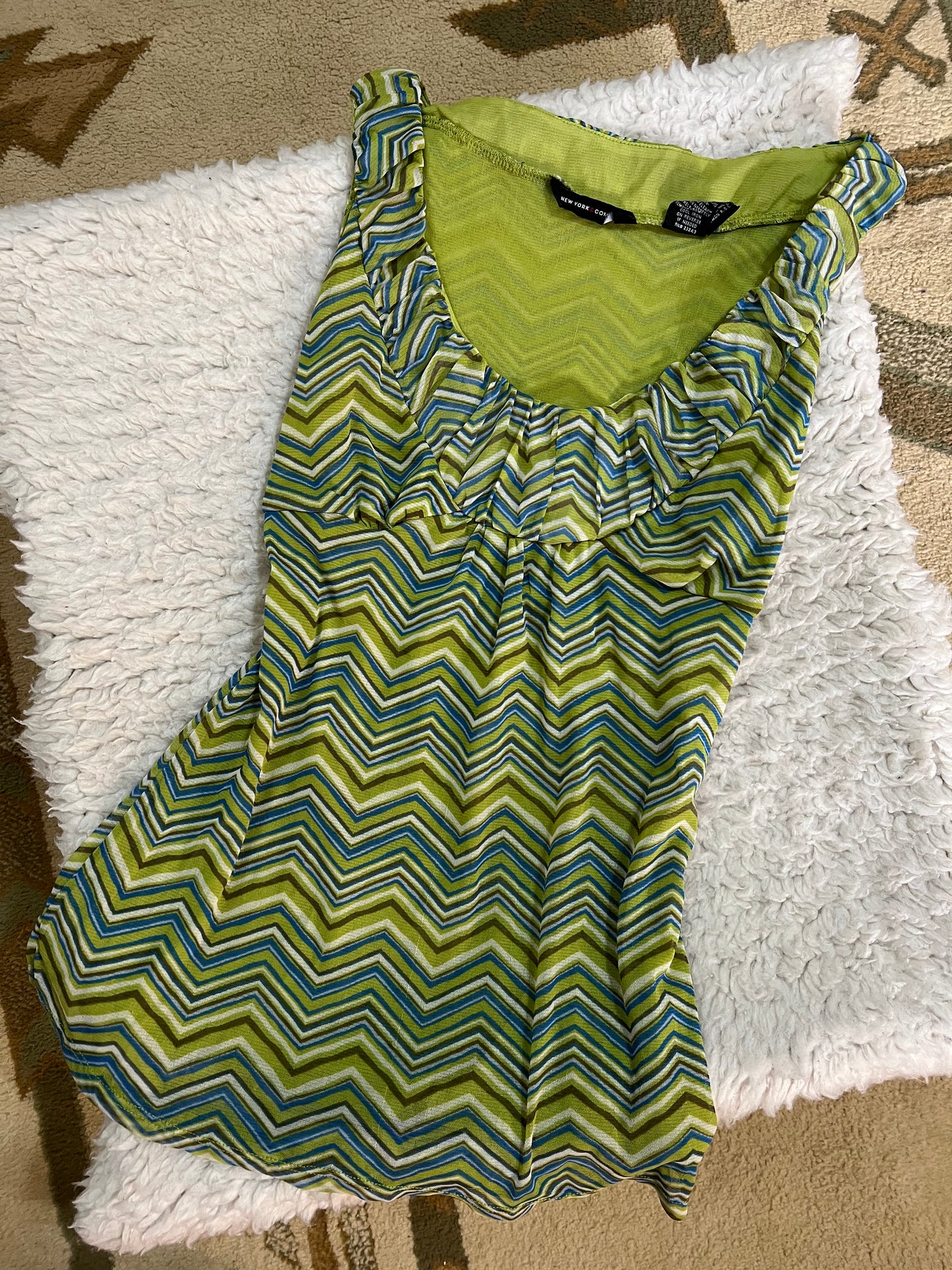 Retro Striped Ruffle Tank