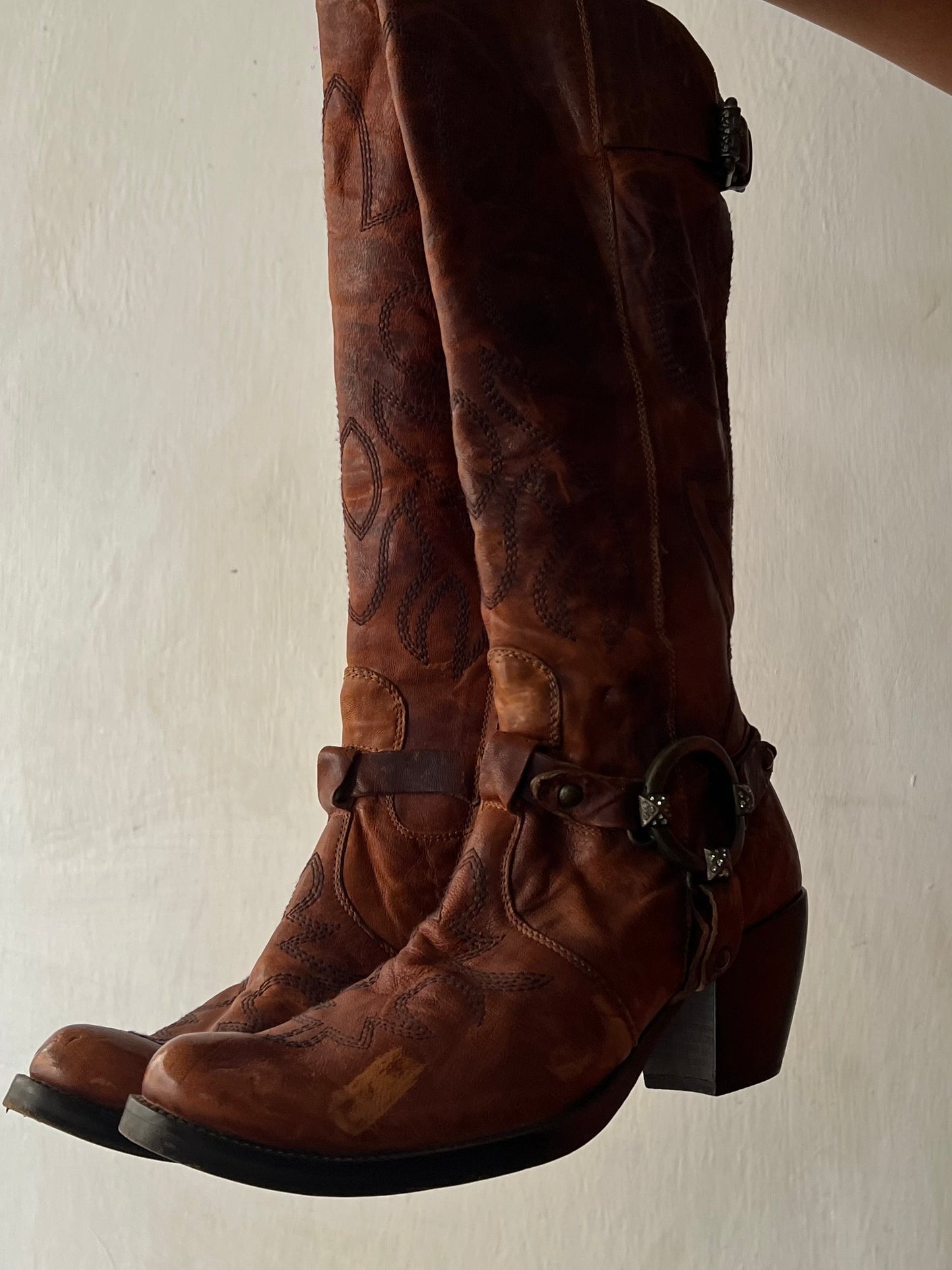 Vintage Italian Leather Cowboy boots