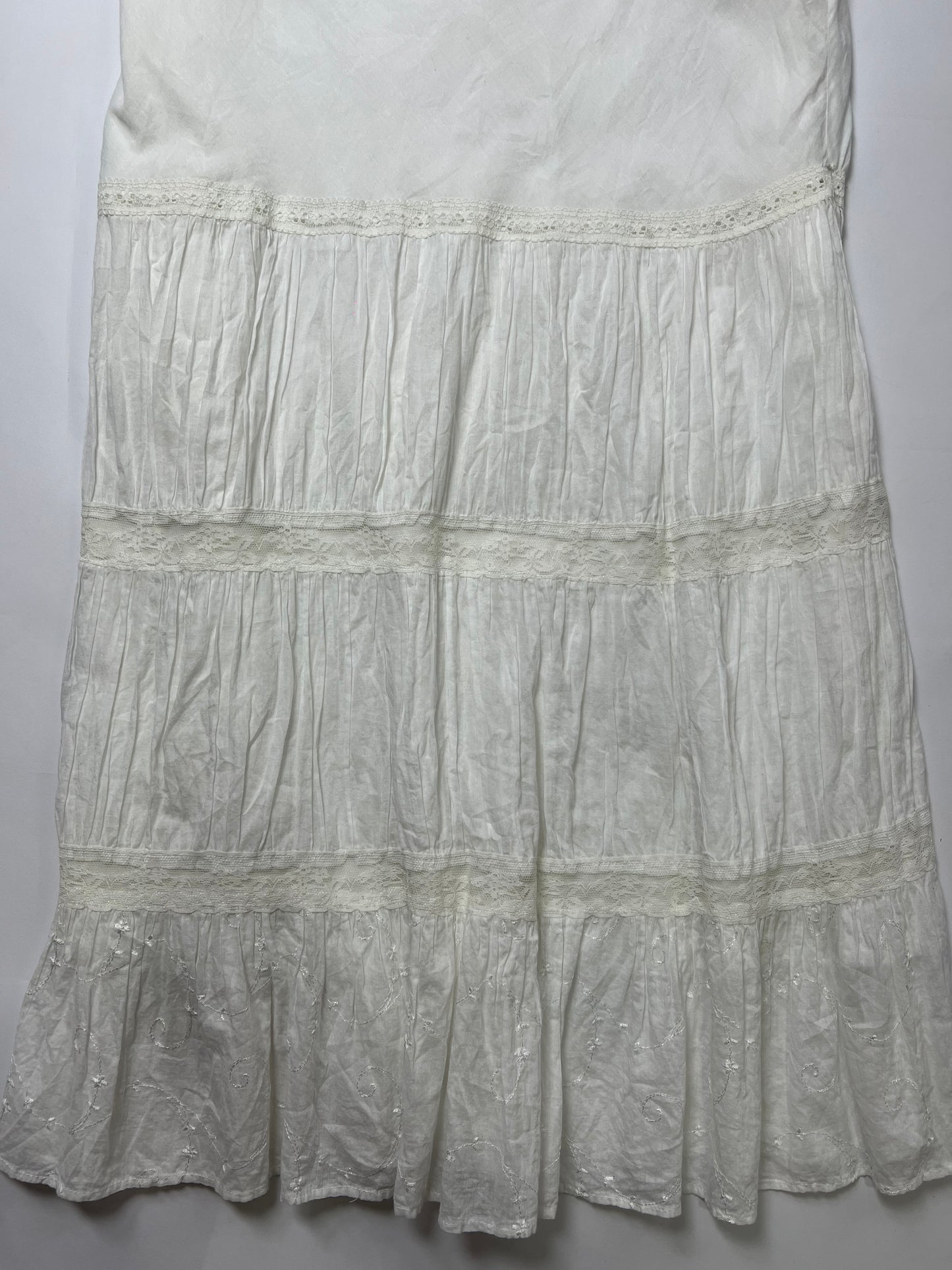 White Tiered Maxi Skirt