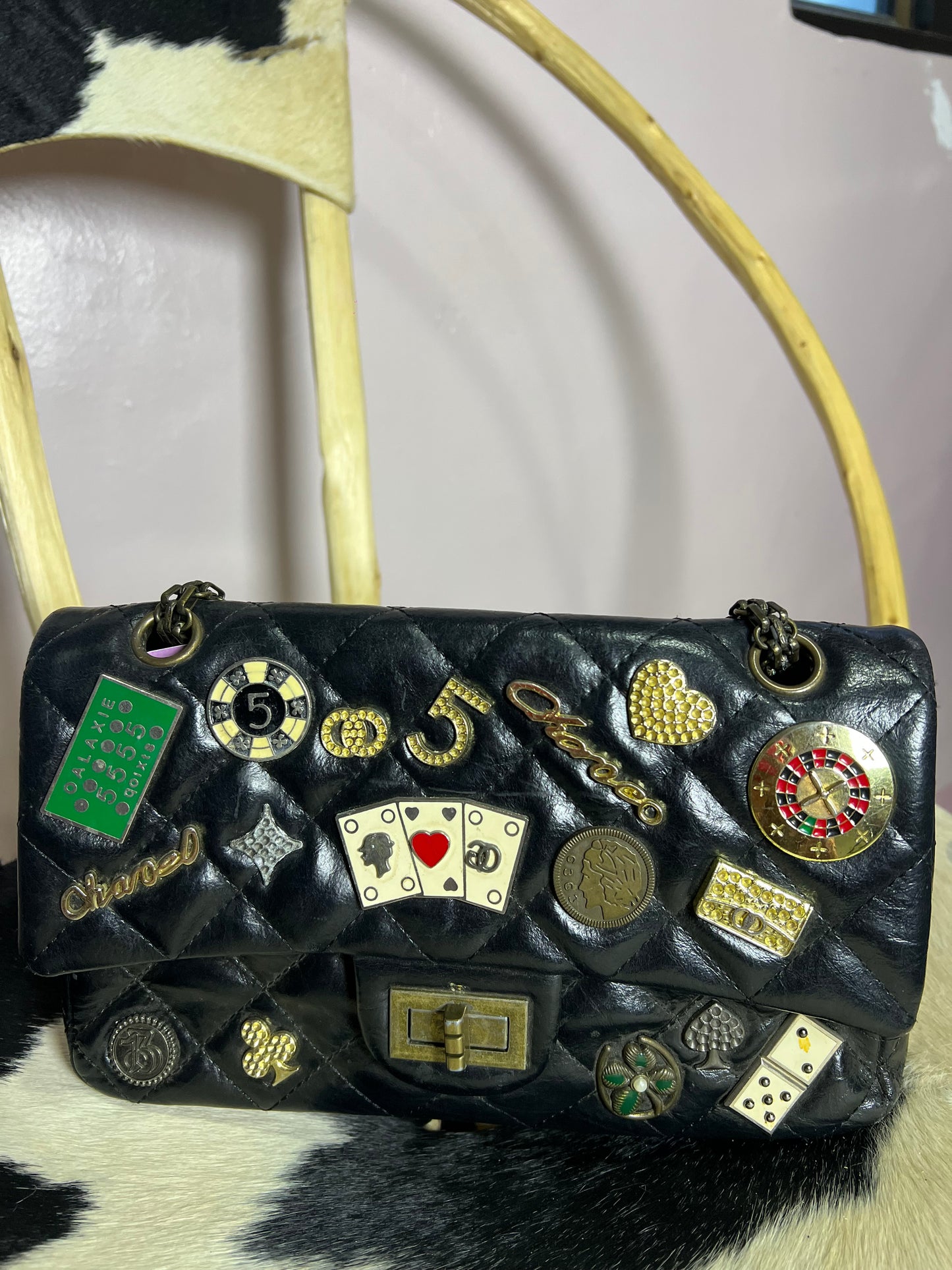 Black quilted shoulder bag