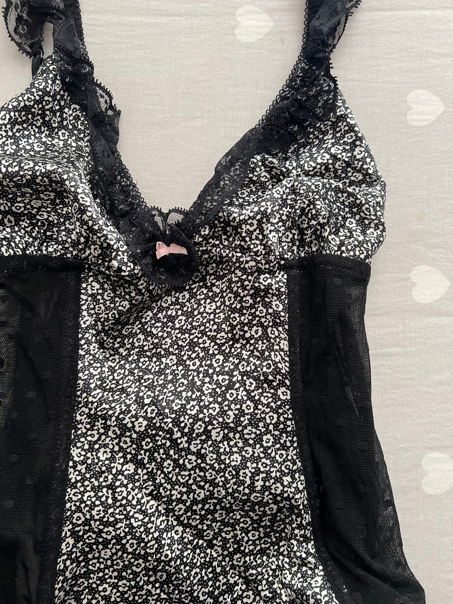 Lace trim corset cami top