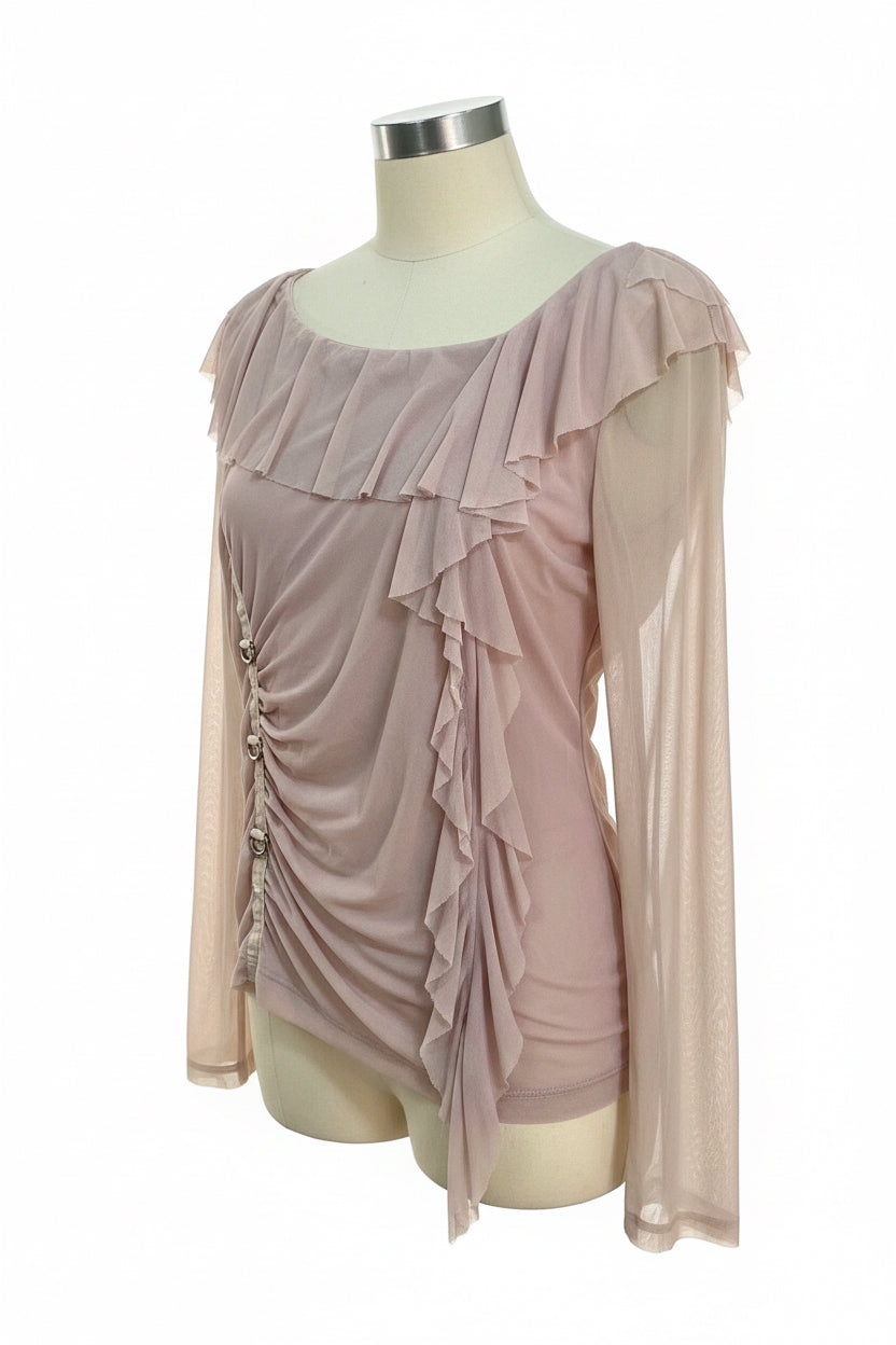 Mesh Ruffle Top