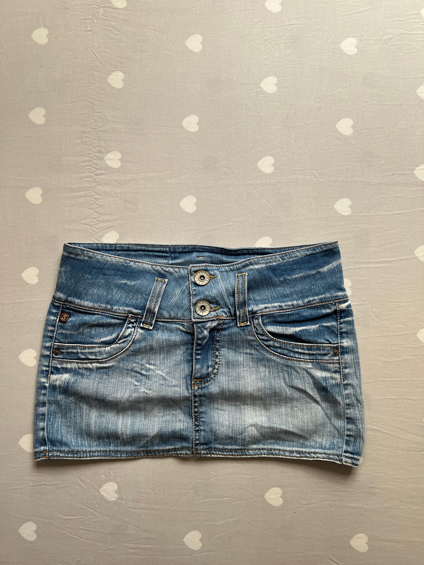 Y2k denim mini skirt