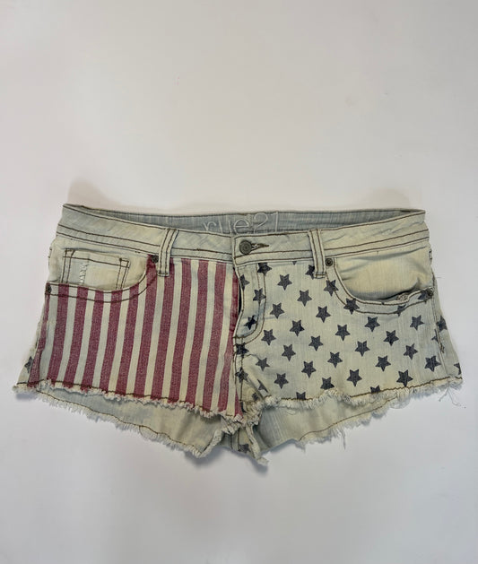 American Flag Denim Shorts