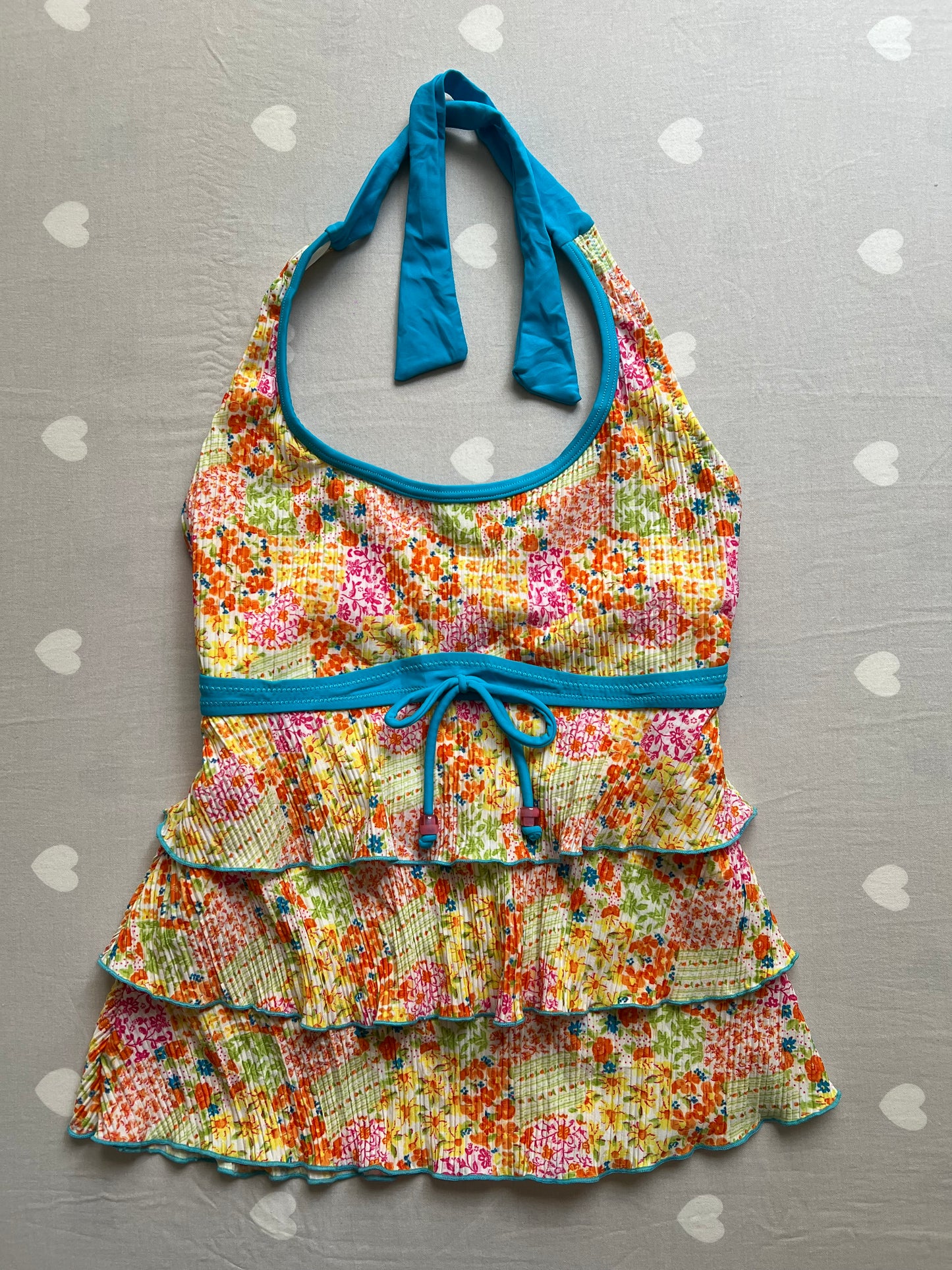 Ruffled floral print top