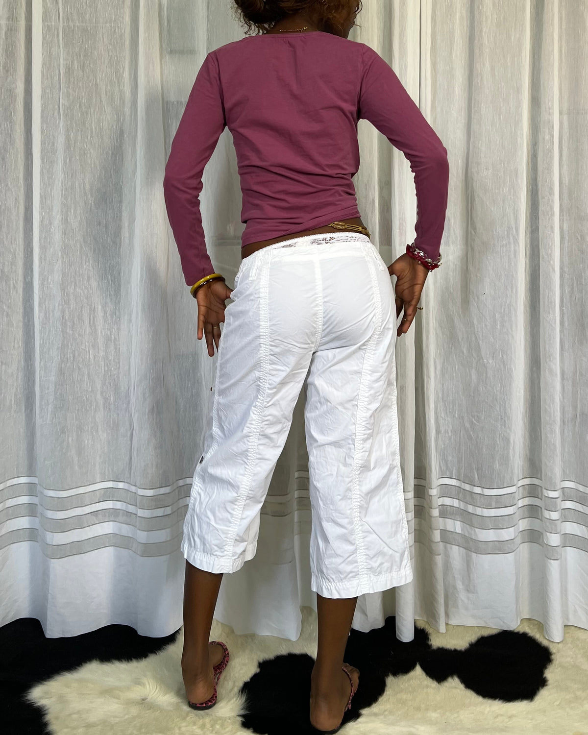 Mauve Long-Sleeve Ruched Top