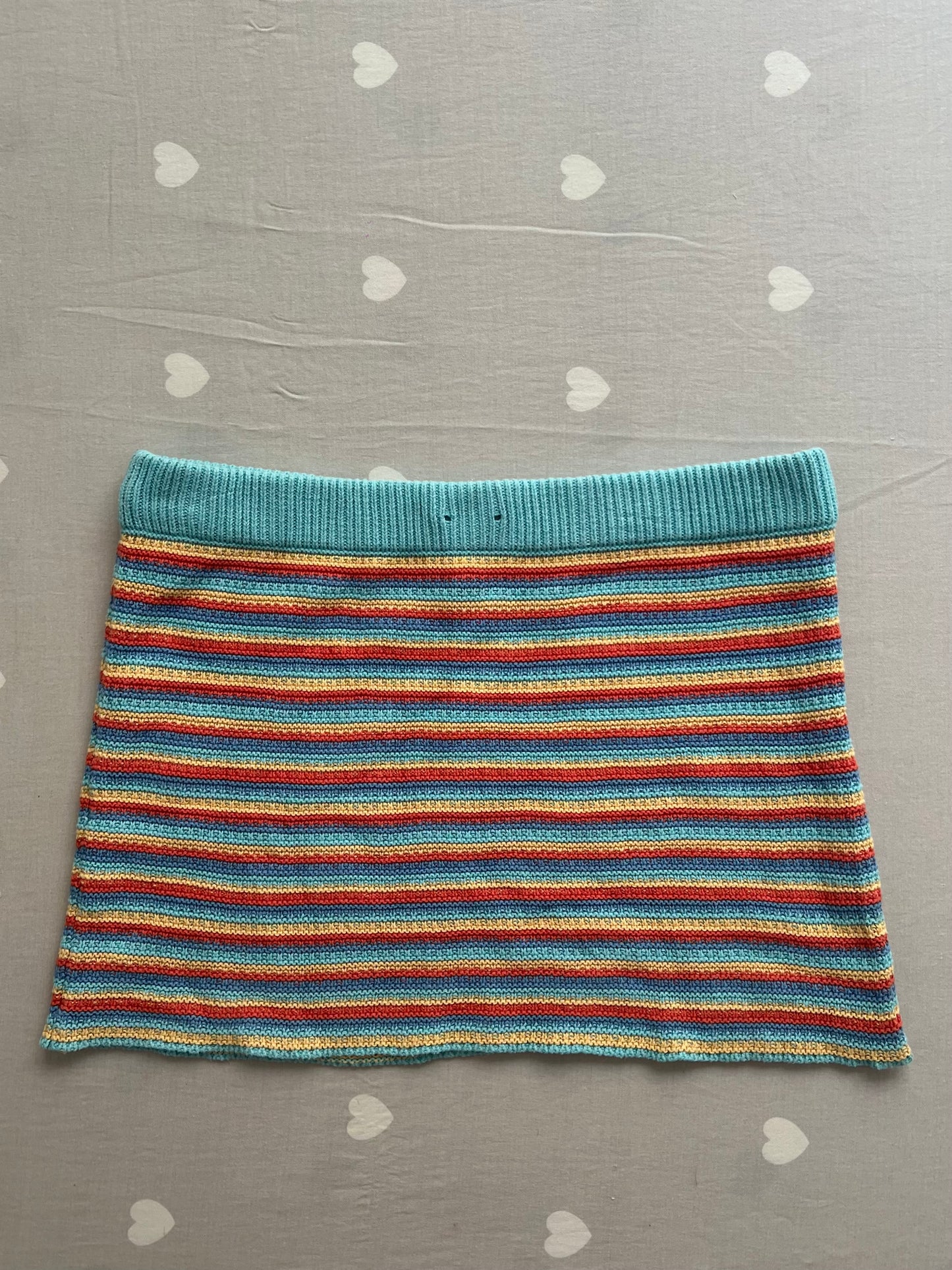 Striped multicolored mini skirt