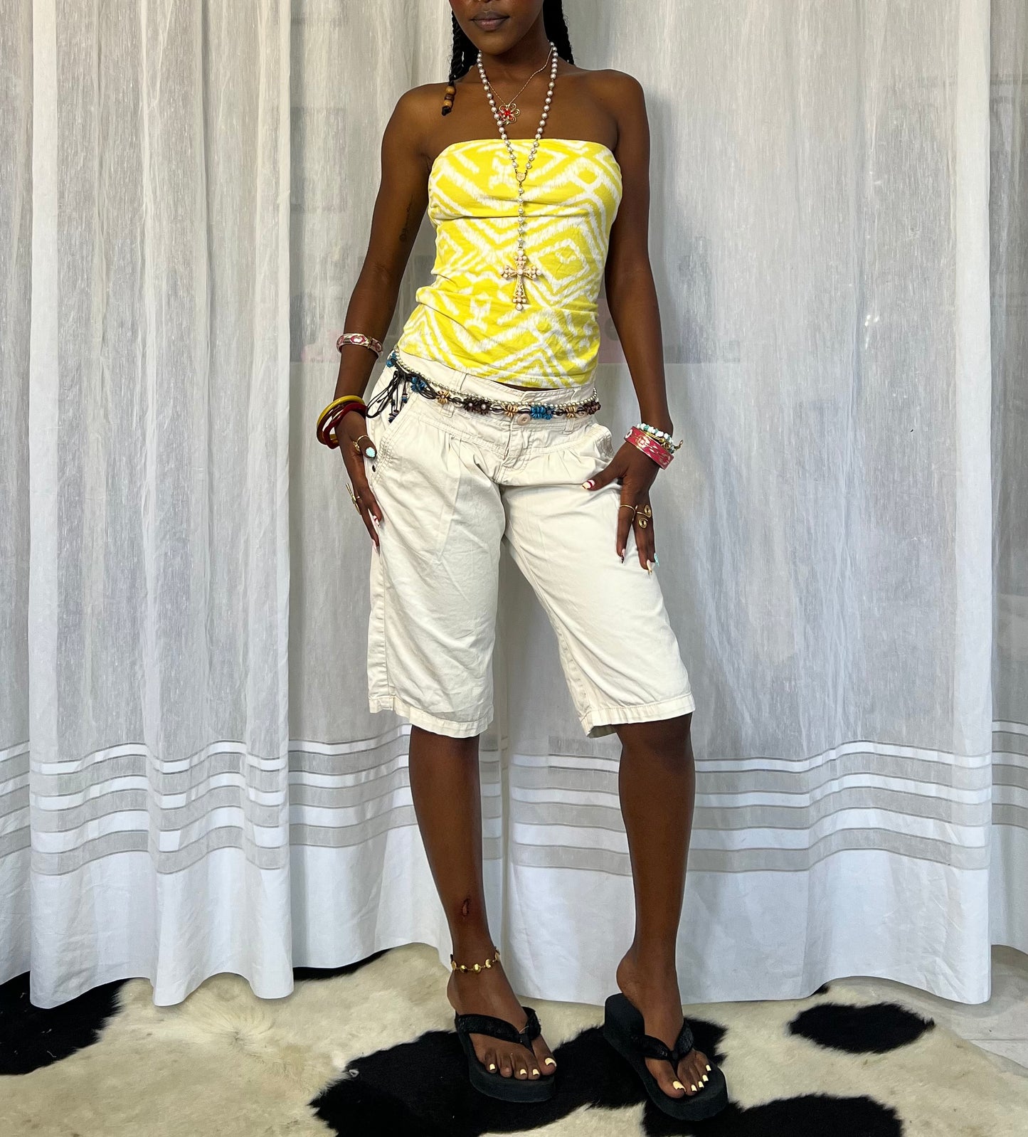 Yellow Geometric Tube Top