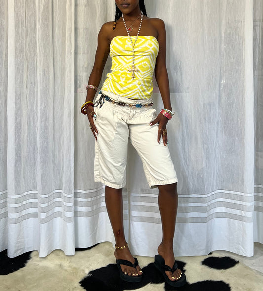 Yellow Geometric Tube Top