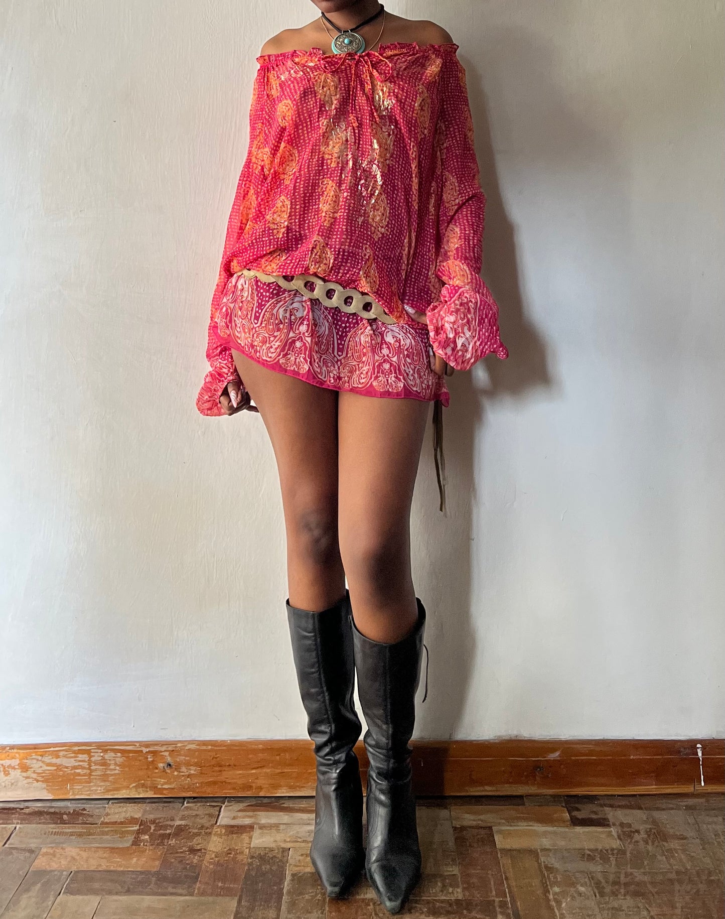 Pink bohemian dress