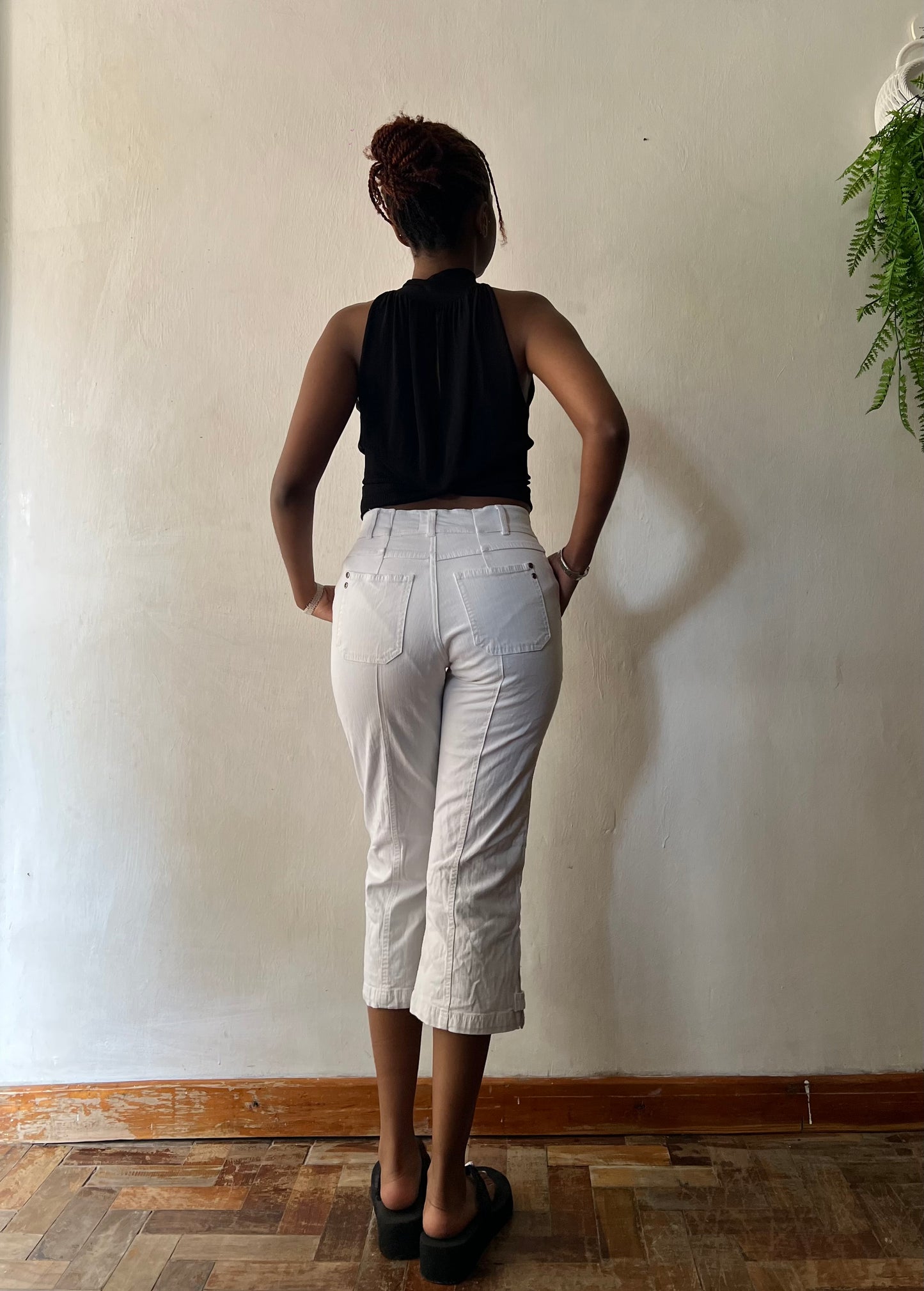 White y2k Nollywood capris