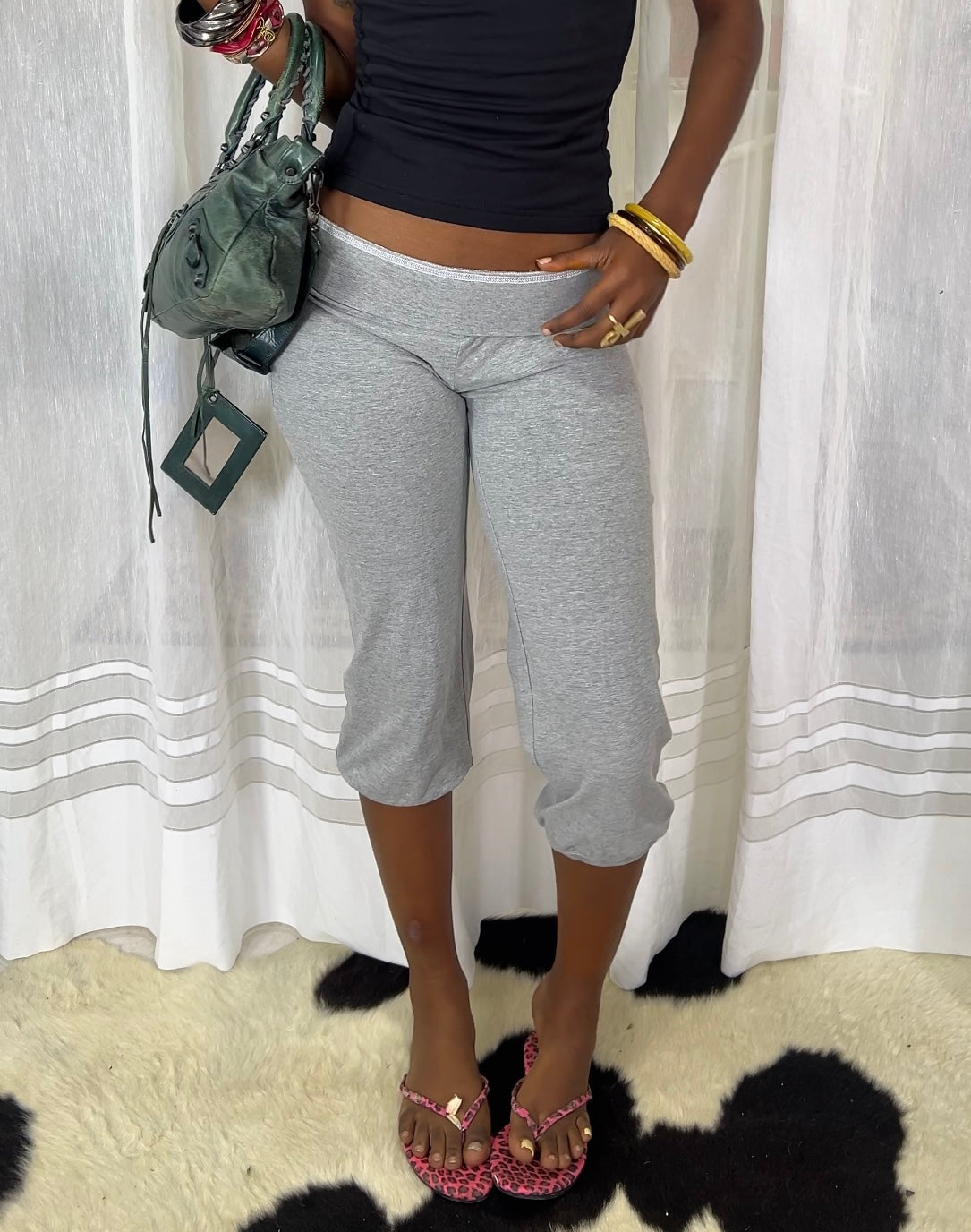Grey athleisure capris