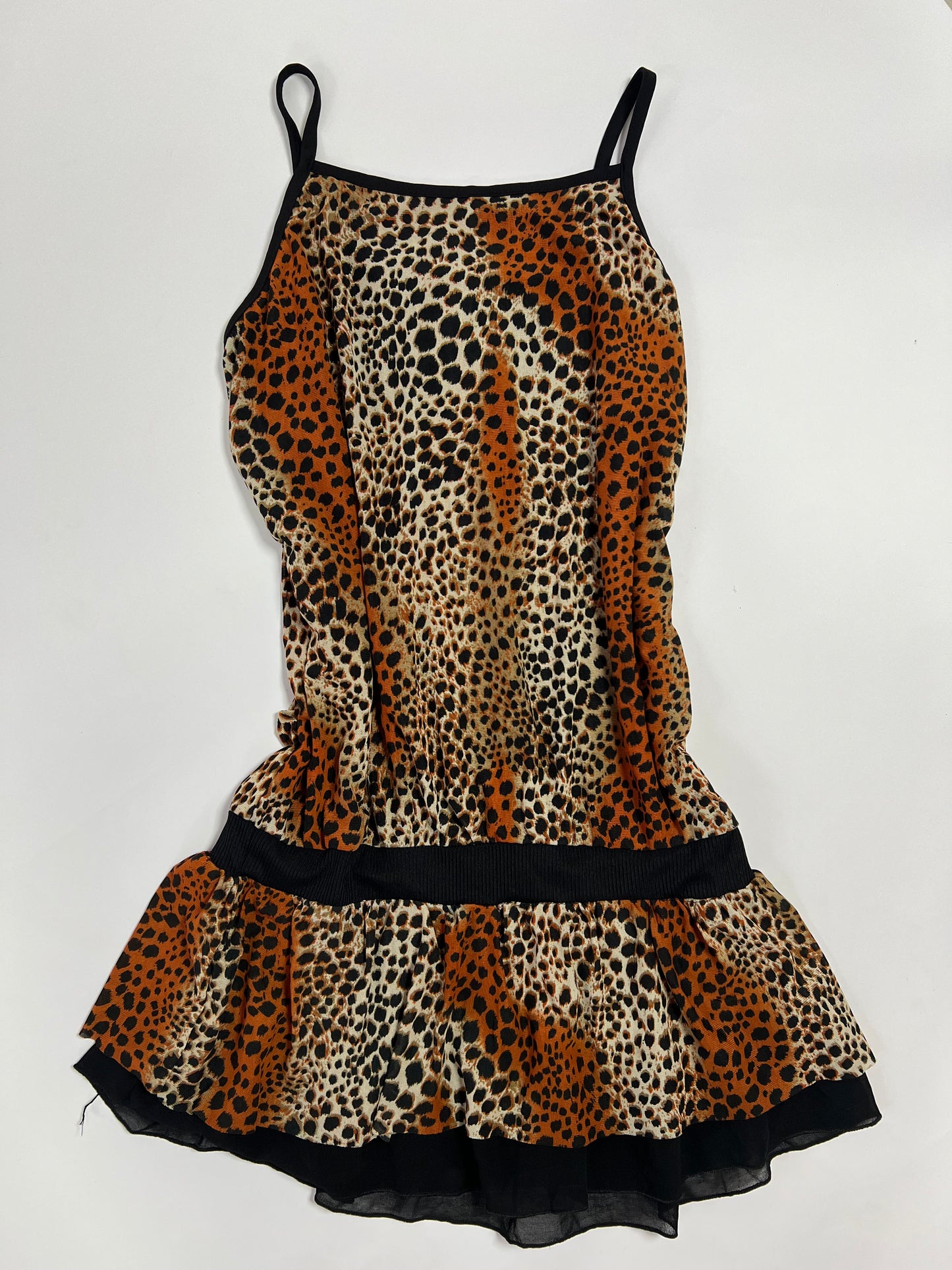 Leopard Print Drop-Waist Dress