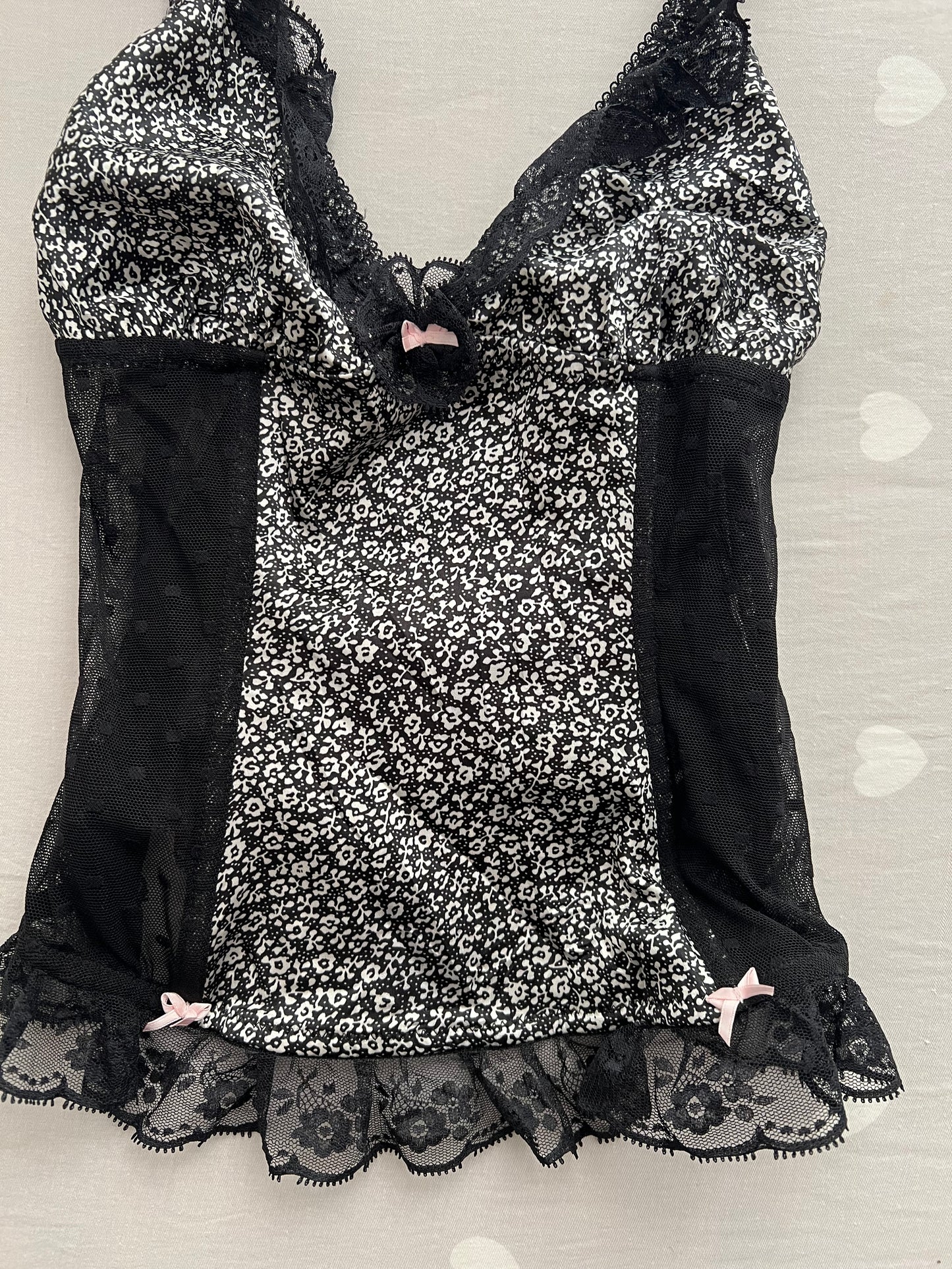 Lace trim corset cami top