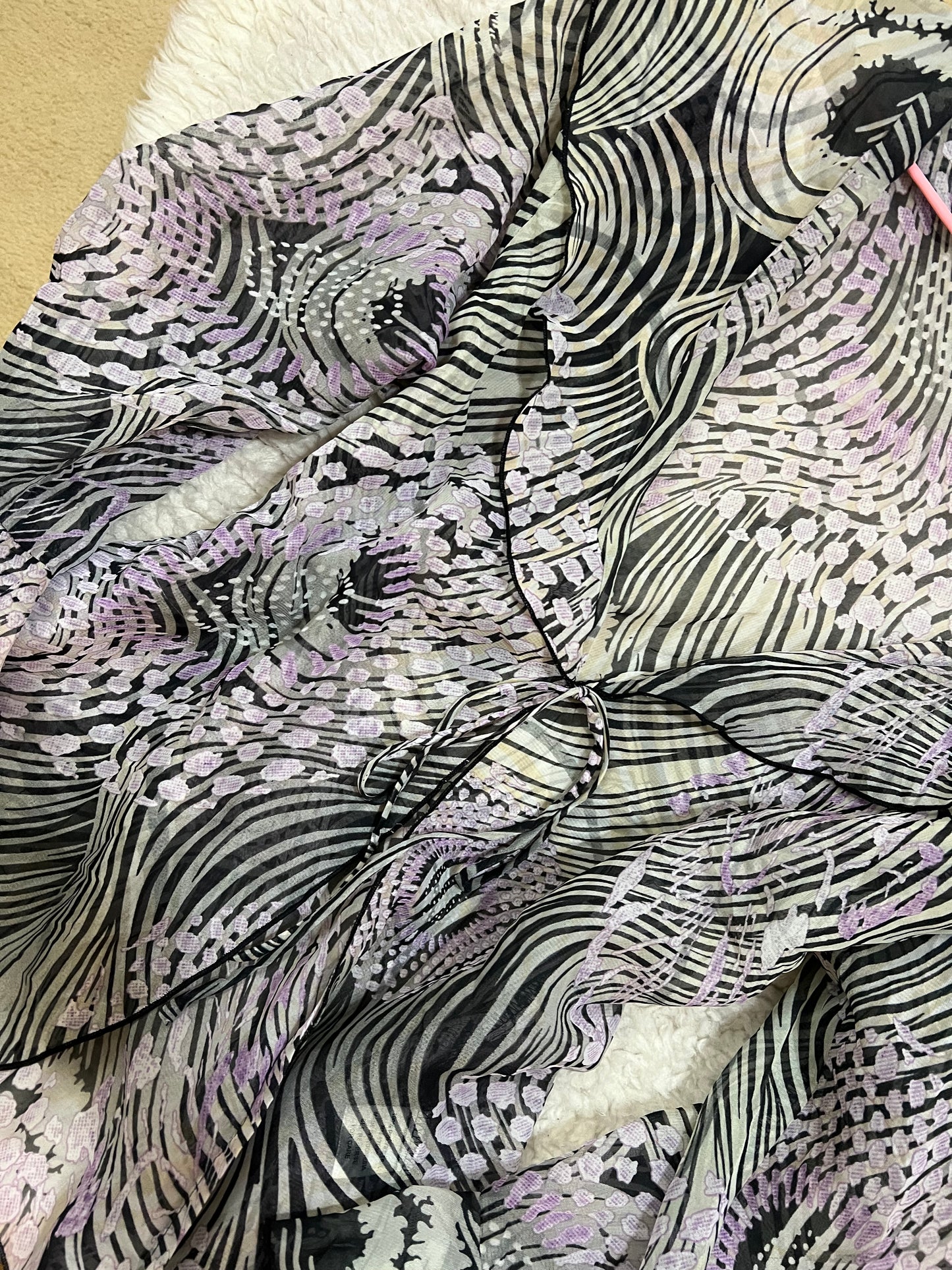 Sheer Tie-Front Blouse