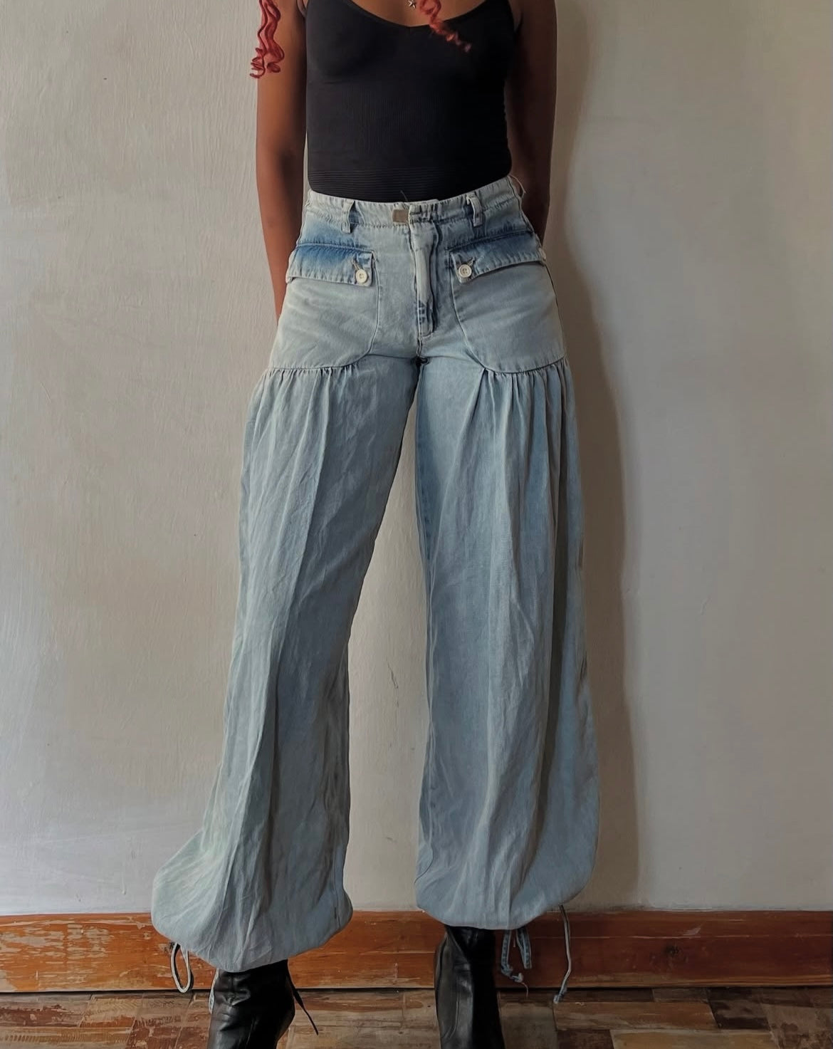 Retro wide leg pants