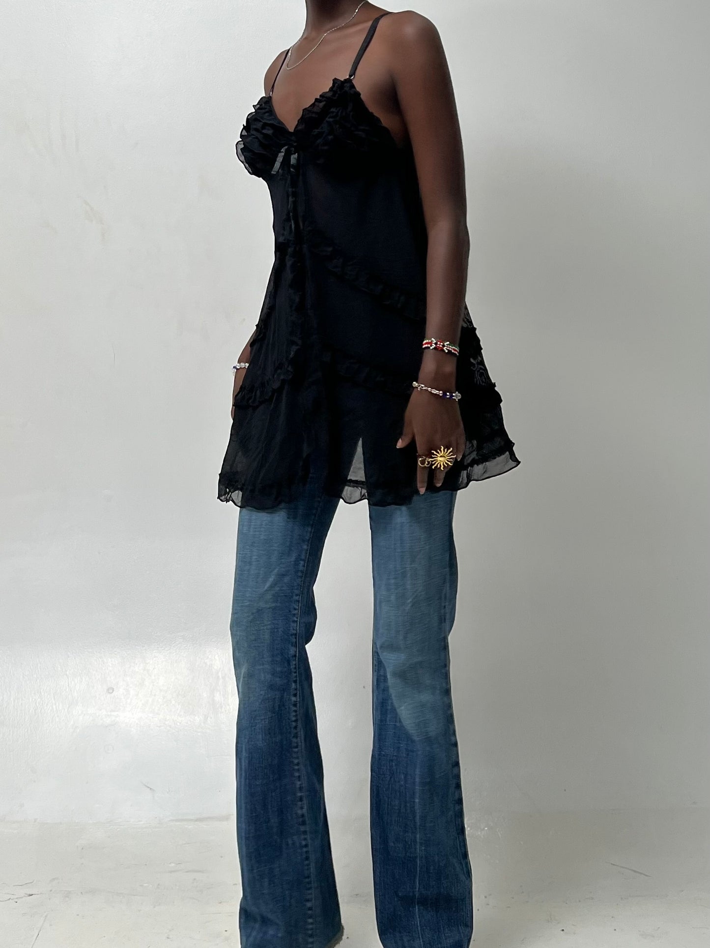 Open front Y2k lingerie dress/top