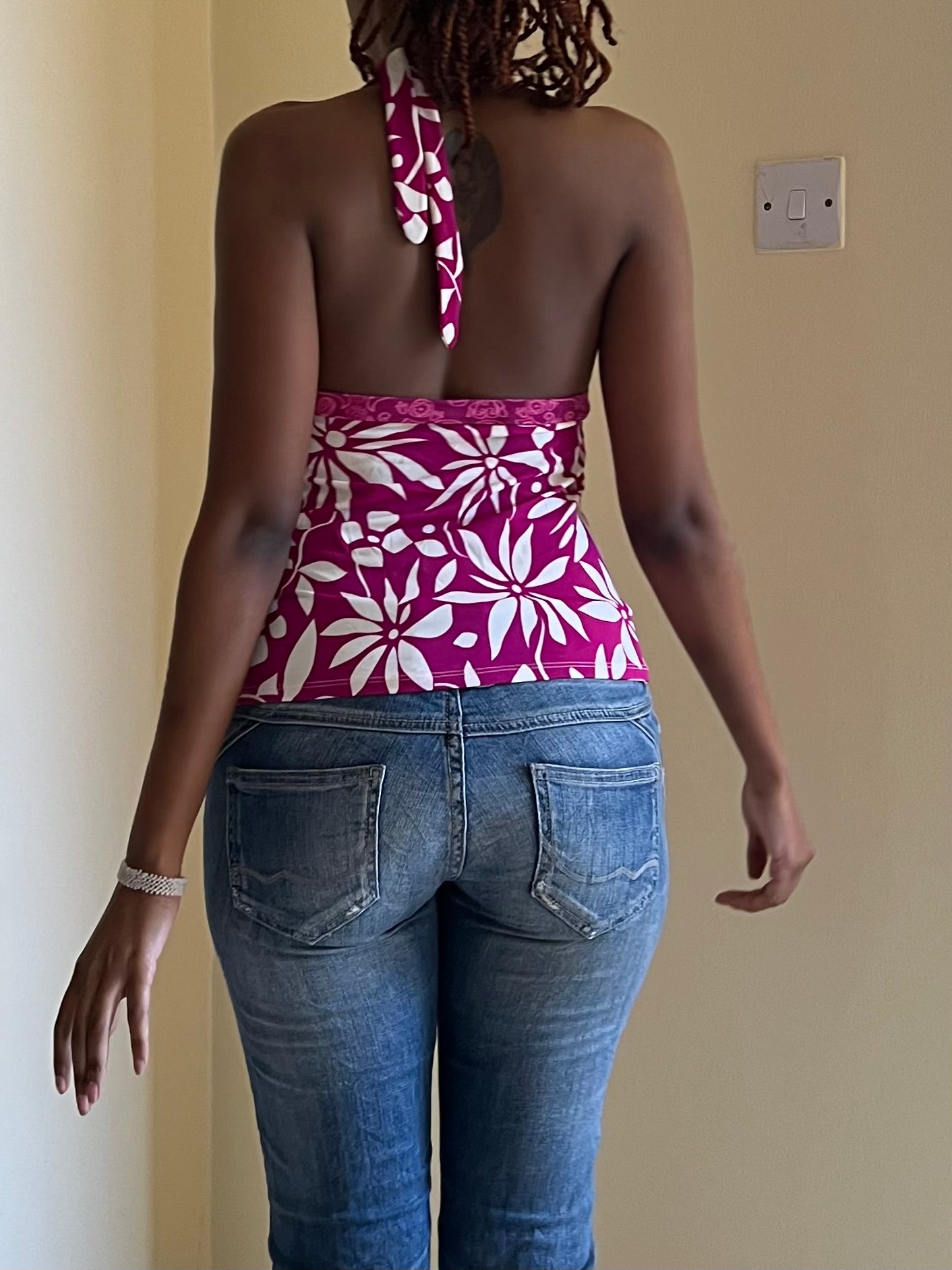 Floral Halter Bikini Top