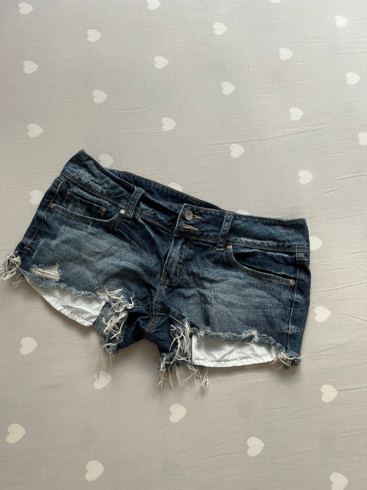 Distressed Y2k denim shorts